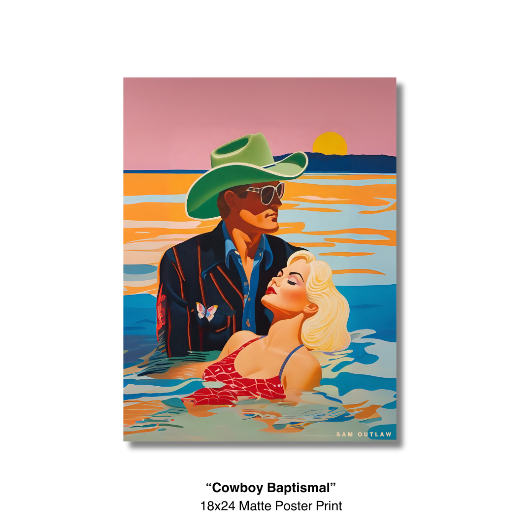 "Cowboy Baptismal" 18x24 Matte Poster Print