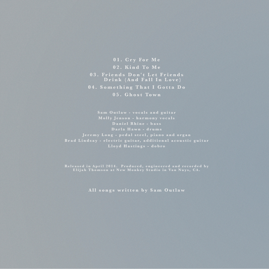 NEW COLOR AUTOGRAPHED 2014 Self-Titled EP by Sam Outlaw, on Blue Jay 10" Vinyl Record