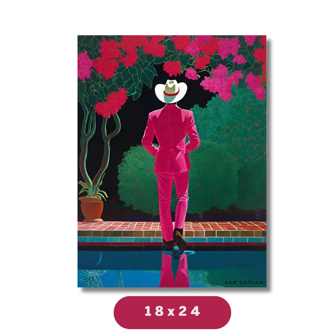 "Bougainvillea Pool" 18x24 Standard Poster