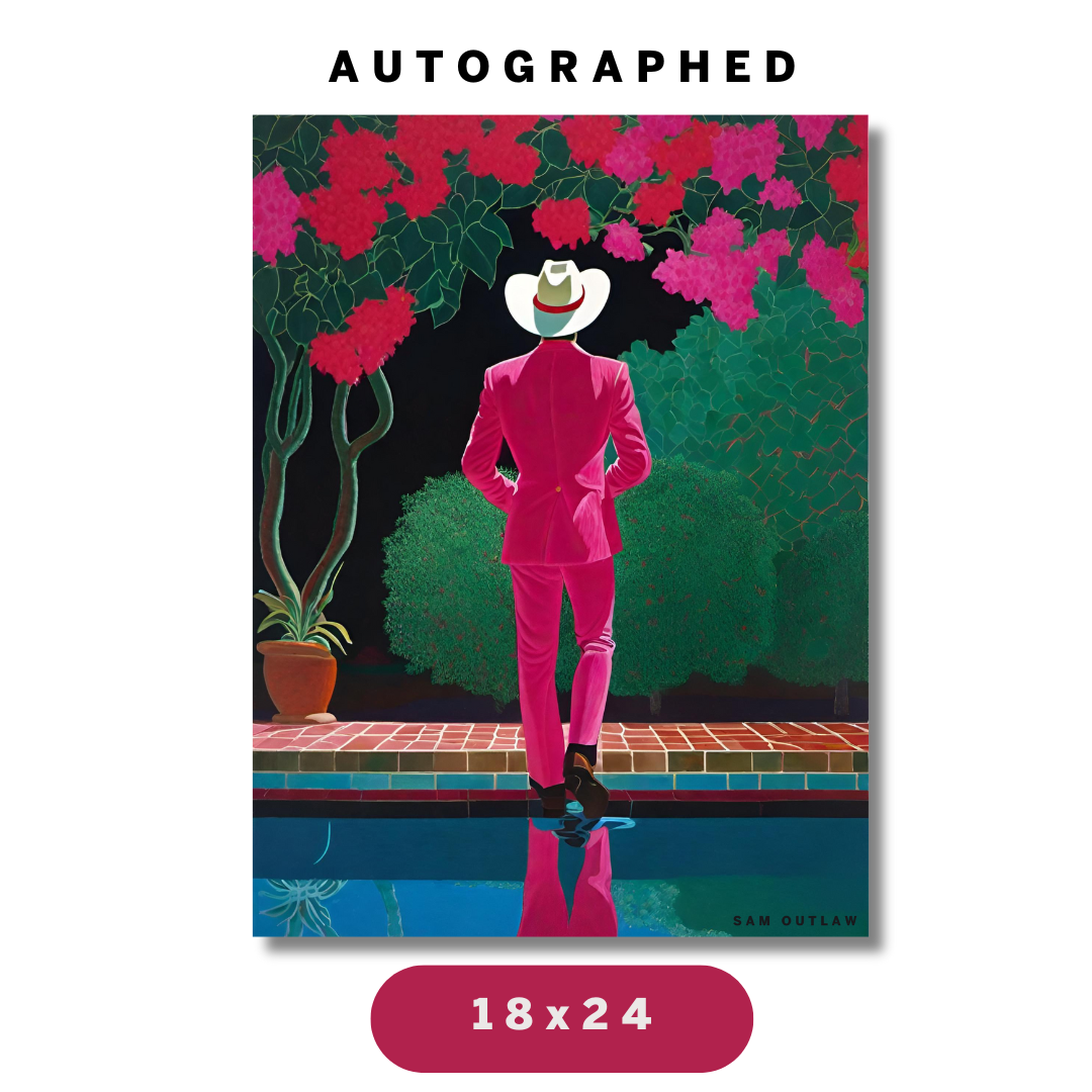 AUTOGRAPHED "Bougainvillea Pool" 18x24 Standard Poster