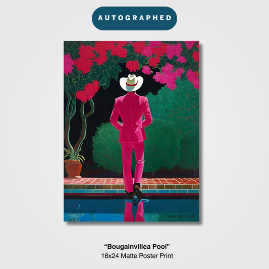 AUTOGRAPHED "Bougainvillea Pool" 18x24 Matte Poster Print
