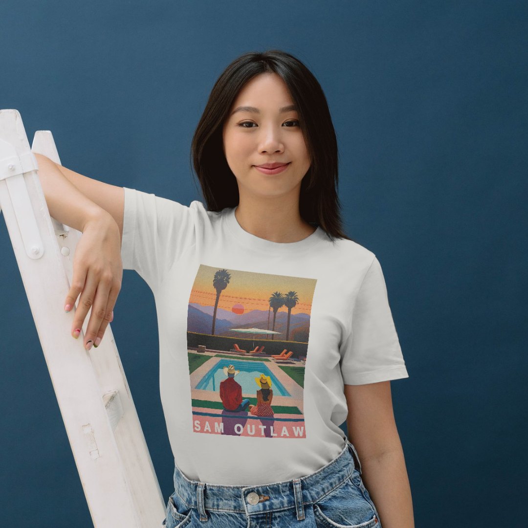 NEW Sam Outlaw "Western Mood" T-Shirt in Vintage White