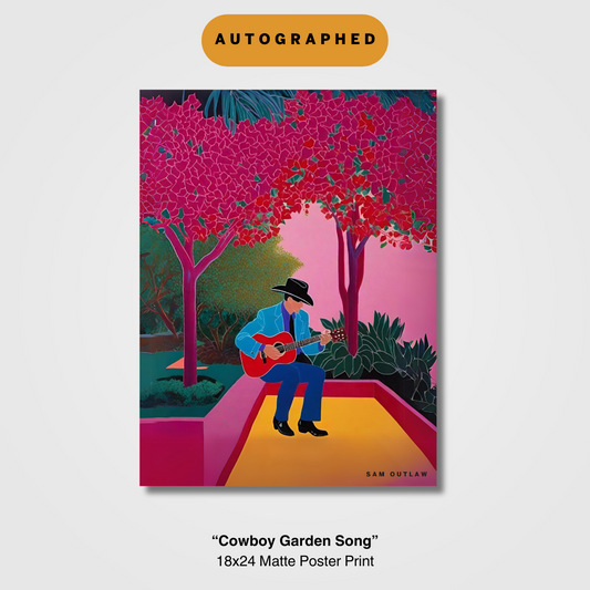 AUTOGRAPHED "Cowboy Garden Song" 18x24 Matte Poster Print