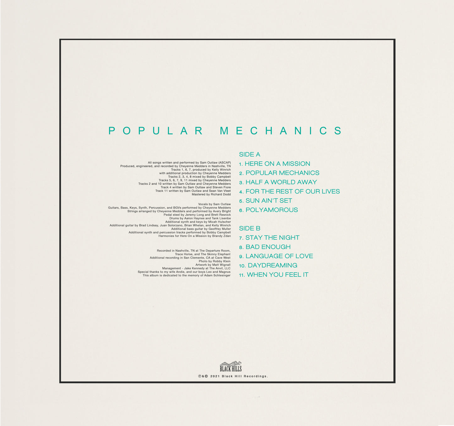 Popular Mechanics by Sam Outlaw, 12" Vinyl Record